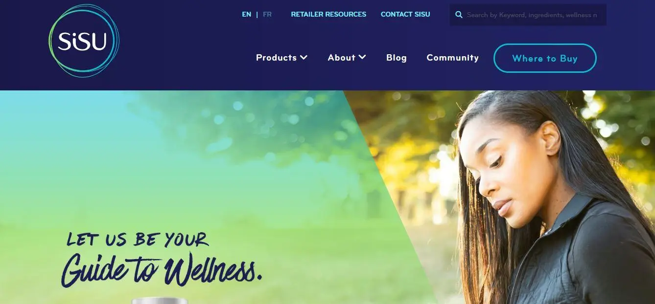 Screenshot der Homepage von Sisu mit einem übersichtlichen, benutzerfreundlichen Hauptmenü und Untermenü